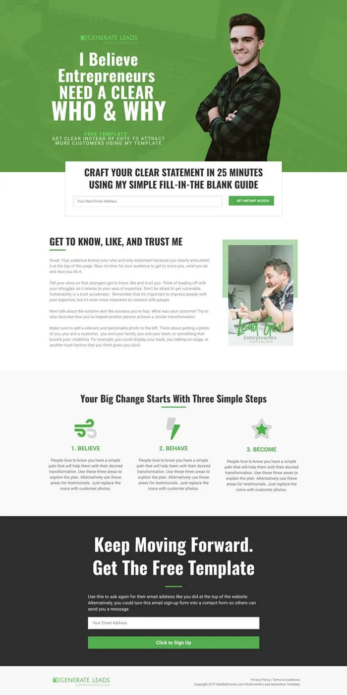 ClickFunnels lead generation template