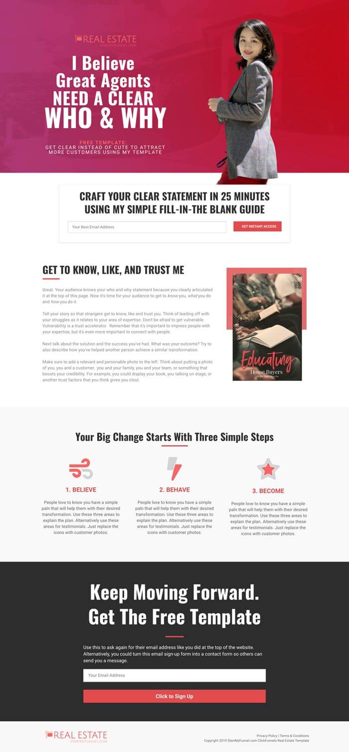 clickfunnels real esate template
