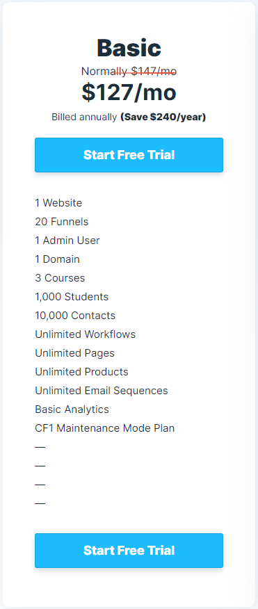 Plans Pricing ClickFunnels™